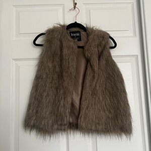 Faux Fur Vest in Brown